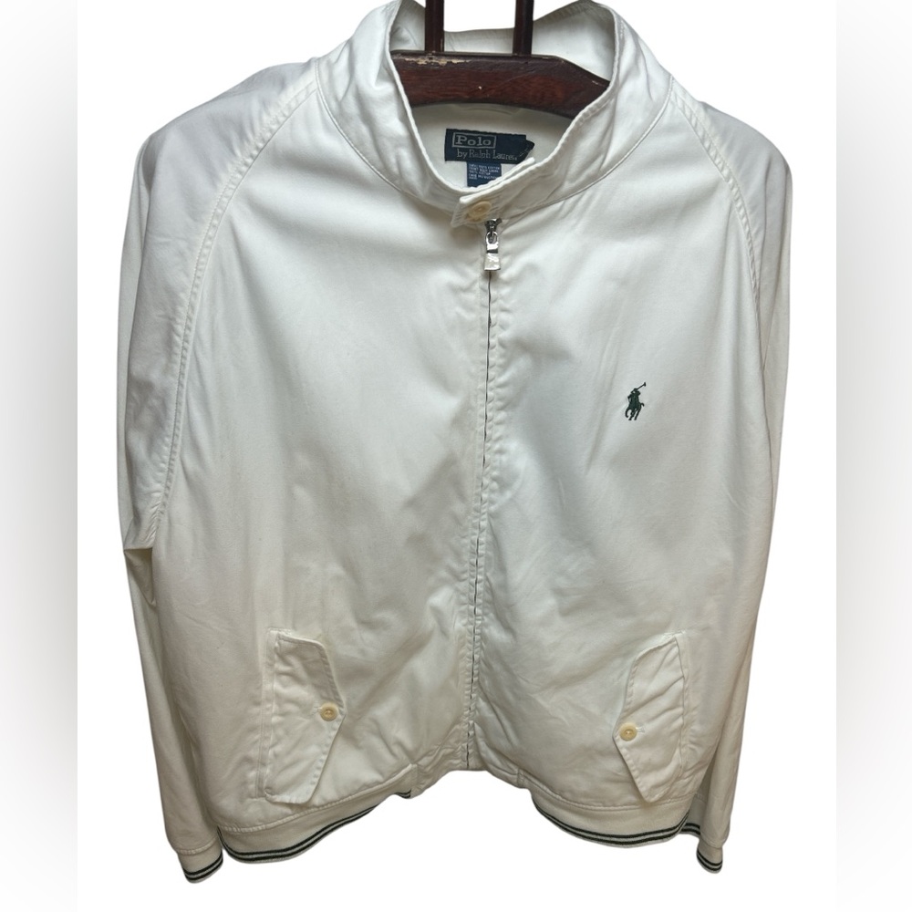 Vintage Polo by Ralph Lauren Men’s Cream Zip-Front Bomber Jacket size xxl